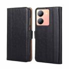 For vivo Y78 5G Ostrich Texture Horizontal Flip Leather Phone Case(Black) - 1