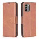 For Nokia G310 Lambskin Texture Pure Color Flip Leather Phone Case(Brown) - 1