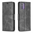 For Nokia G42 Lambskin Texture Pure Color Flip Leather Phone Case(Black) - 1