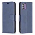 For Nokia G42 Lambskin Texture Pure Color Flip Leather Phone Case(Blue) - 1