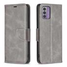 For Nokia G42 Lambskin Texture Pure Color Flip Leather Phone Case(Grey) - 1