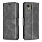 For Nokia C110 Lambskin Texture Pure Color Flip Leather Phone Case(Black) - 1