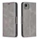 For Nokia C110 Lambskin Texture Pure Color Flip Leather Phone Case(Grey) - 1