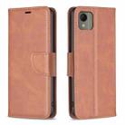 For Nokia C110 Lambskin Texture Pure Color Flip Leather Phone Case(Brown) - 1