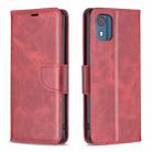 For Nokia C02 Lambskin Texture Pure Color Flip Leather Phone Case(Red) - 1