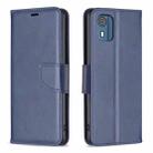 For Nokia C02 Lambskin Texture Pure Color Flip Leather Phone Case(Blue) - 1