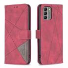 For Nokia G310 Magnetic Buckle Rhombus Texture Leather Phone Case(Red) - 1