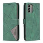 For Nokia G310 Magnetic Buckle Rhombus Texture Leather Phone Case(Green) - 1