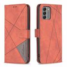 For Nokia G310 Magnetic Buckle Rhombus Texture Leather Phone Case(Brown) - 1