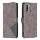 For Nokia G310 Magnetic Buckle Rhombus Texture Leather Phone Case(Grey) - 1