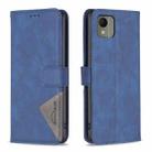 For Nokia C110 Magnetic Buckle Rhombus Texture Leather Phone Case(Blue) - 1