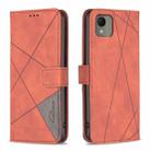 For Nokia C110 Magnetic Buckle Rhombus Texture Leather Phone Case(Brown) - 1