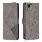 For Nokia C110 Magnetic Buckle Rhombus Texture Leather Phone Case(Grey) - 1