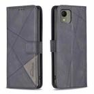 For Nokia C110 Magnetic Buckle Rhombus Texture Leather Phone Case(Black) - 1