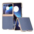 For Motorola Razr 40 Ultra Nano Electroplating Carbon Fiber Texture Phone Case(Sky Blue) - 1