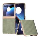 For Motorola Razr 40 Ultra Nano Electroplating Carbon Fiber Texture Phone Case(Green) - 1