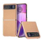 For Motorola Razr 40 Nano Electroplating Carbon Fiber Texture Phone Case(Gold) - 1