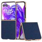 For Motorola Razr 50 Ultra Nano Electroplating Carbon Fiber Texture Phone Case(Navy Blue) - 1