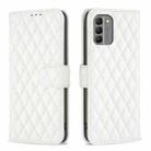 For Nokia G310 Diamond Lattice Wallet Flip Leather Phone Case(White) - 1