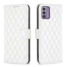 For Nokia G42 Diamond Lattice Wallet Flip Leather Phone Case(White) - 1