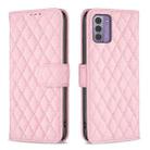 For Nokia G42 Diamond Lattice Wallet Flip Leather Phone Case(Pink) - 1