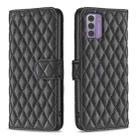 For Nokia G42 Diamond Lattice Wallet Flip Leather Phone Case(Black) - 1