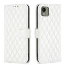 For Nokia C110 Diamond Lattice Wallet Flip Leather Phone Case(White) - 1