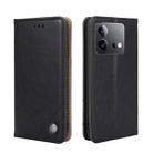 For vivo iQOO Neo 8 / 8 Pro 5G Non-Magnetic Retro Texture Leather Phone Case(Black) - 1