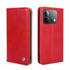 For vivo iQOO Neo 8 / 8 Pro 5G Non-Magnetic Retro Texture Leather Phone Case(Red) - 1