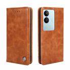 For vivo S17 5G / S17 Pro 5G Non-Magnetic Retro Texture Leather Phone Case(Brown) - 1