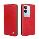 For vivo S17 5G / S17 Pro 5G Non-Magnetic Retro Texture Leather Phone Case(Red) - 1