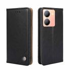 For vivo Y78 5G Non-Magnetic Retro Texture Leather Phone Case(Black) - 1