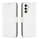 For Samsung Galaxy S23 FE 5G Diamond Lattice Wallet Flip Leather Phone Case(White) - 1