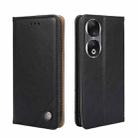 For Honor 90 5G Non-Magnetic Retro Texture Leather Phone Case(Black) - 1