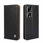 For Honor 90 Pro 5G Non-Magnetic Retro Texture Leather Phone Case(Black) - 1