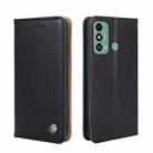 For ZTE Blade A53 4G Non-Magnetic Retro Texture Leather Phone Case(Black) - 1