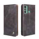 For ZTE Blade A53 4G Non-Magnetic Retro Texture Leather Phone Case(Grey) - 1