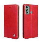 For ZTE Blade A53 4G Non-Magnetic Retro Texture Leather Phone Case(Red) - 1