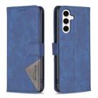 For Samsung Galaxy S23 FE 5G Magnetic Buckle Rhombus Texture Leather Phone Case(Blue) - 1