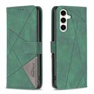 For Samsung Galaxy S23 FE 5G Magnetic Buckle Rhombus Texture Leather Phone Case(Green) - 1