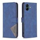 For Samsung Galaxy A05 Magnetic Buckle Rhombus Texture Leather Phone Case(Blue) - 1