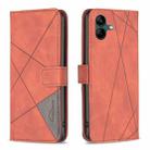 For Samsung Galaxy A05 Magnetic Buckle Rhombus Texture Leather Phone Case(Brown) - 1