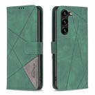 For Samsung Galaxy S24+ 5G Magnetic Buckle Rhombus Texture Leather Phone Case(Green) - 1