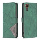 For Samsung Galaxy Xcover 7 Magnetic Buckle Rhombus Texture Leather Phone Case(Green) - 1