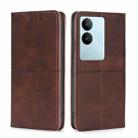 For vivo S17 5G / S17 Pro 5G Cow Texture Magnetic Leather Phone Case(Dark Brown) - 1