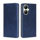 For vivo Y35+ 5G Cow Texture Magnetic Leather Phone Case(Blue) - 1