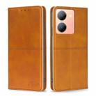 For vivo Y78 5G Cow Texture Magnetic Leather Phone Case(Light Brown) - 1