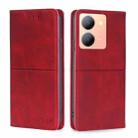 For vivo Y78 5G Cow Texture Magnetic Leather Phone Case(Red) - 1