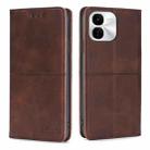 For vivo iQOO Z9x 5G Cow Texture Magnetic Leather Phone Case(Dark Brown) - 1