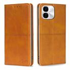 For vivo iQOO Z9x 5G Cow Texture Magnetic Leather Phone Case(Light Brown) - 1